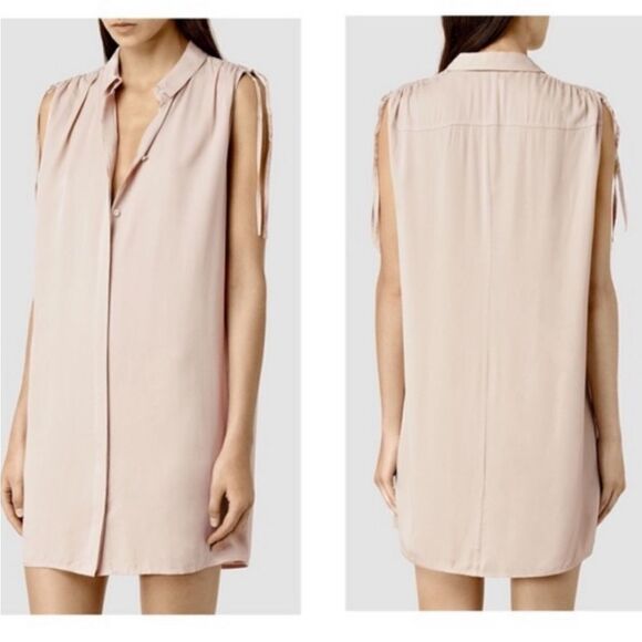 NWT All Saints Drain Dress Cream color size 0 - Picture 1 of 11